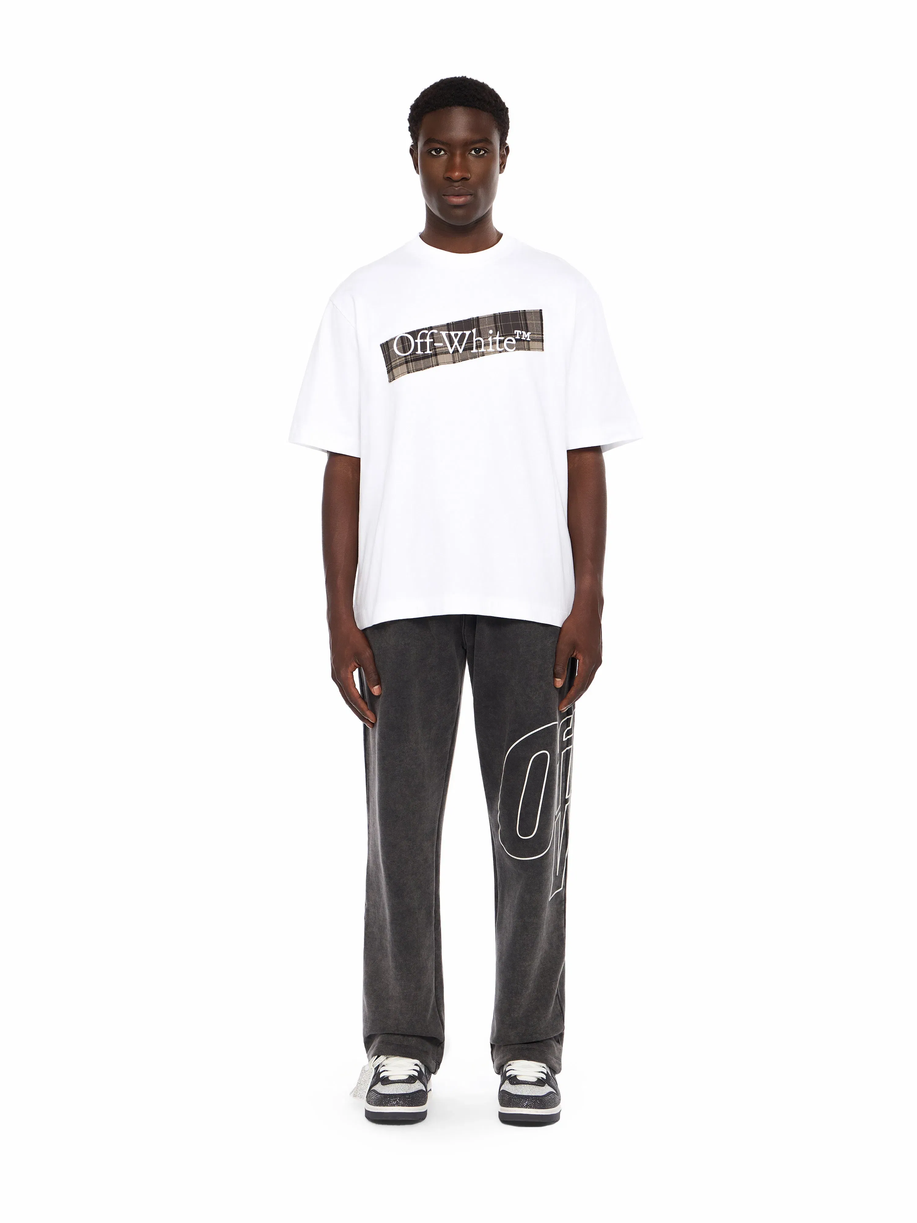 Off-White Flannel Diagonal Skate Logo T-Shirt
