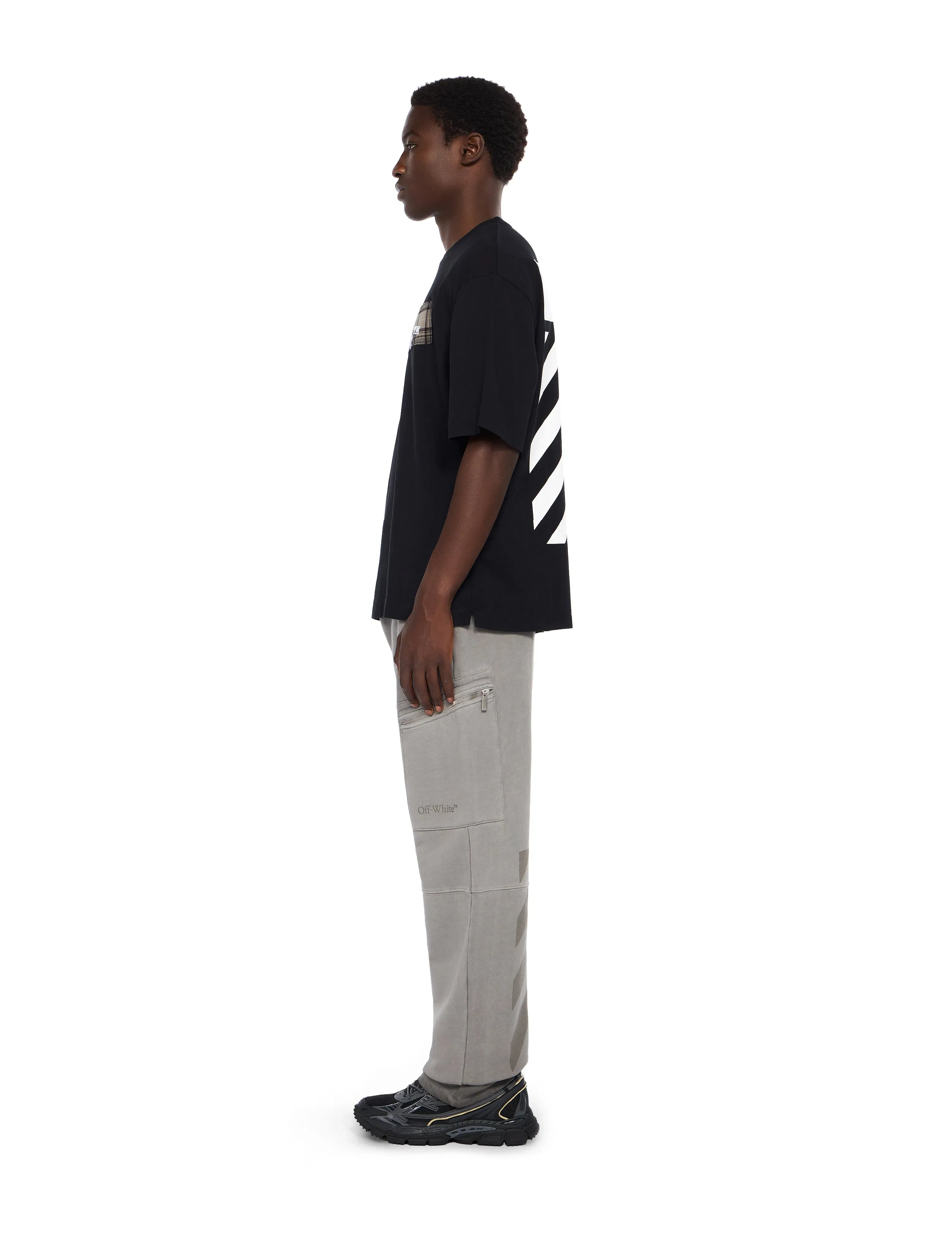 Off-White Flannel Diagonal Skate Logo T-Shirt