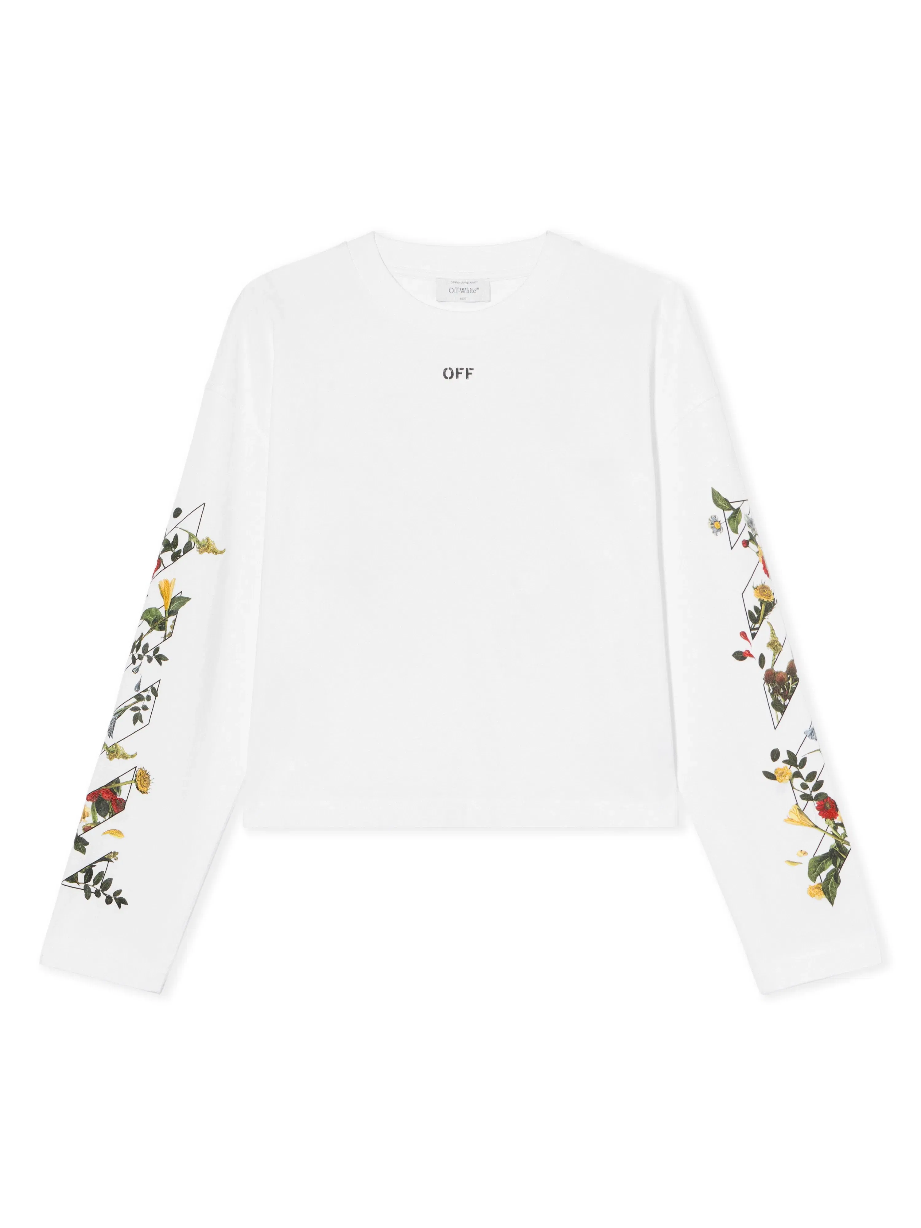 Off-White Embroidered Flowers Arrow Long Sleeve T-Shirt