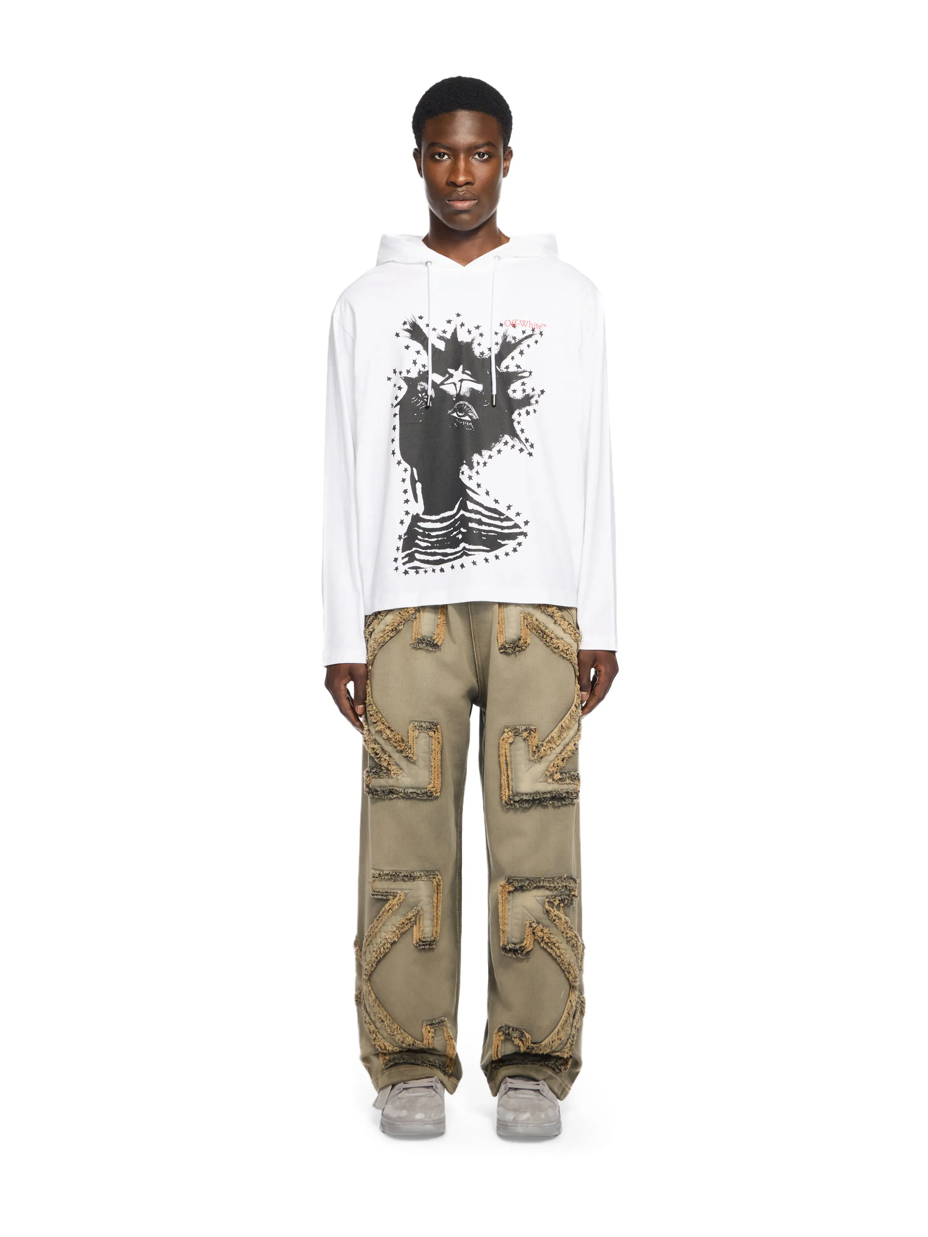Off-White Desert Arrow 90S Hooded Longsleeve T-Shirt