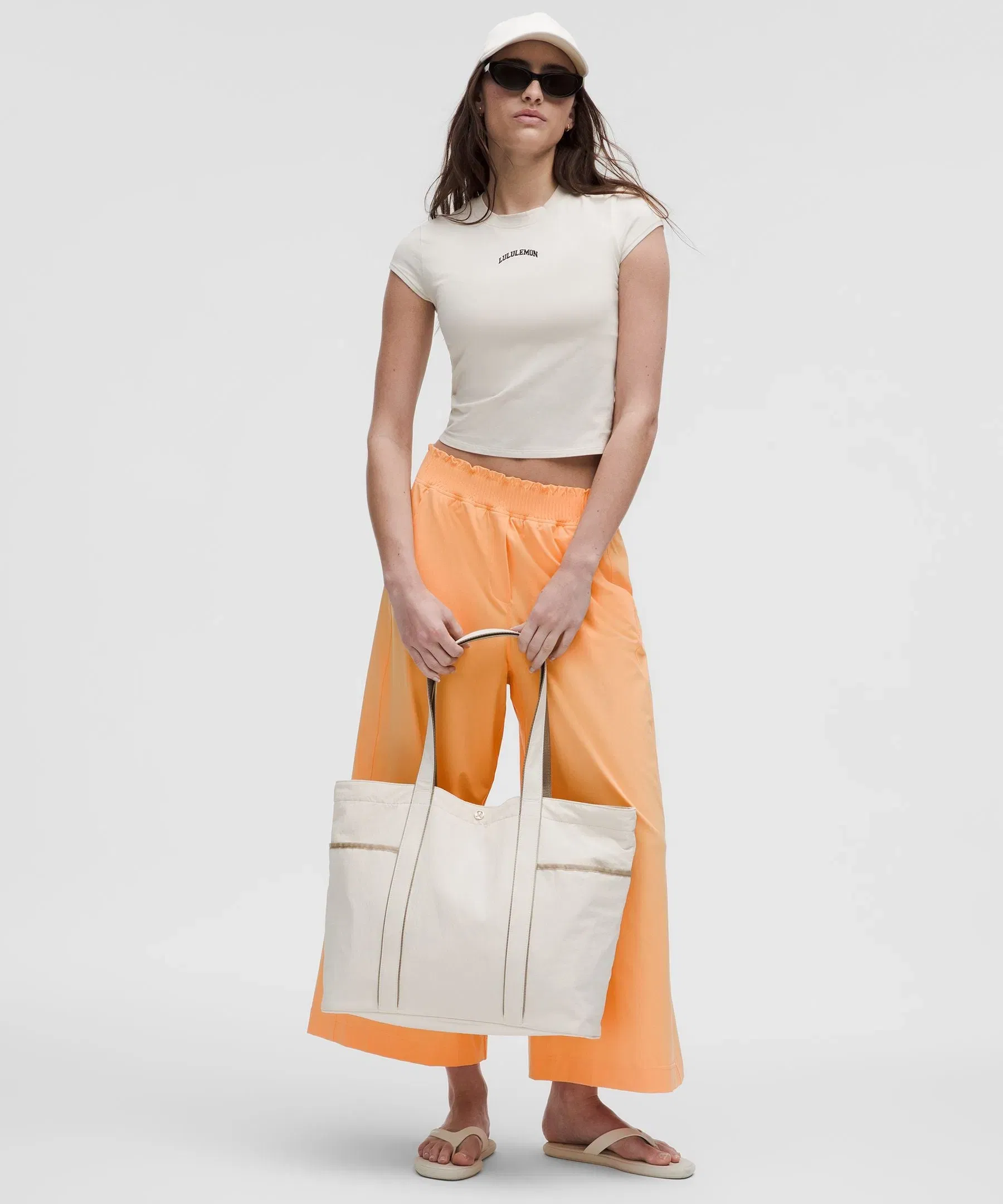 Lululemon Stretch Woven Ruffle-Waist Wide-Leg Cropped Pant