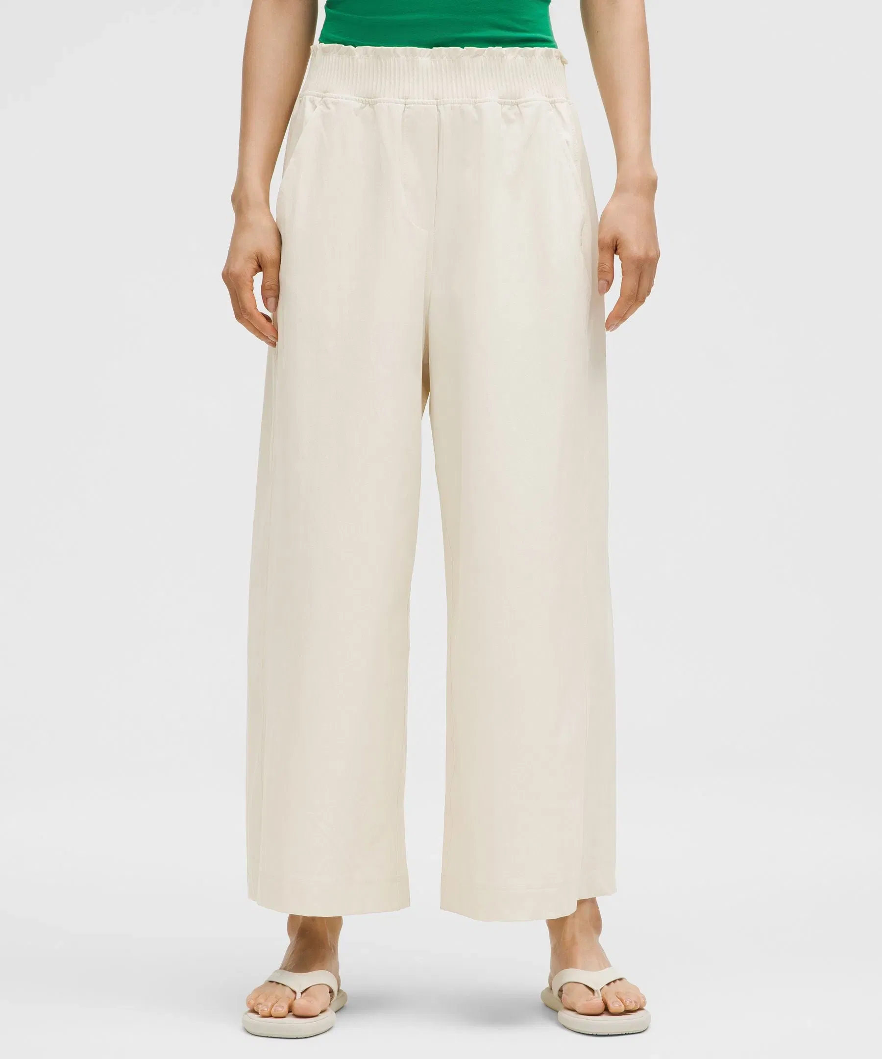 Lululemon Stretch Woven Ruffle-Waist Wide-Leg Cropped Pant