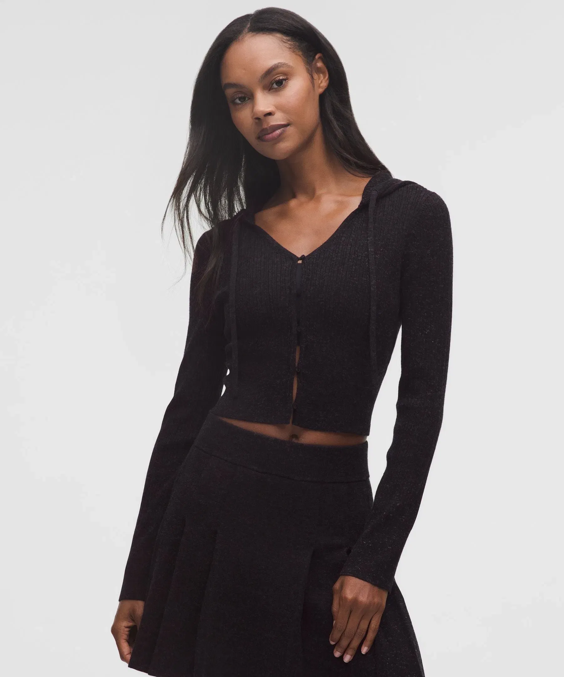 Lululemon Micro Cable Merino Wool Hooded Cardigan