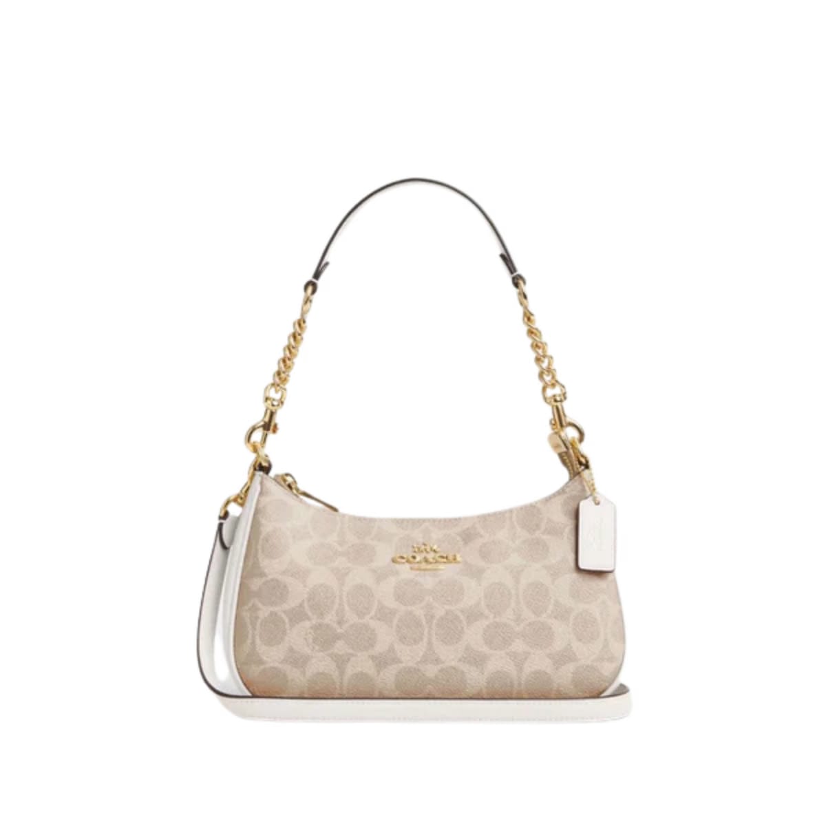 Coach Teri Shoulder Bag In Signature Canvas Gold Sand Chalk