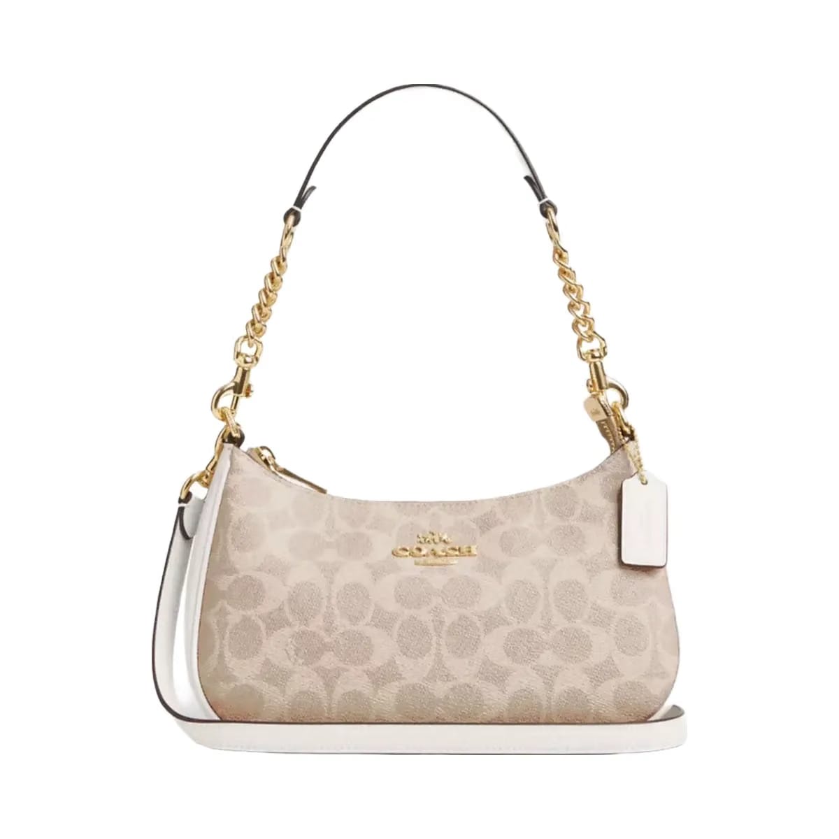Coach Teri Shoulder Bag In Signature Canvas Gold Sand Chalk