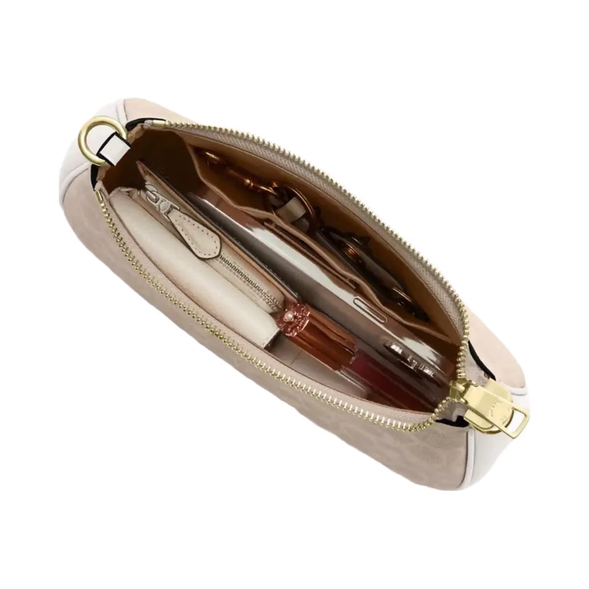 Coach Teri Shoulder Bag In Signature Canvas Gold Sand Chalk