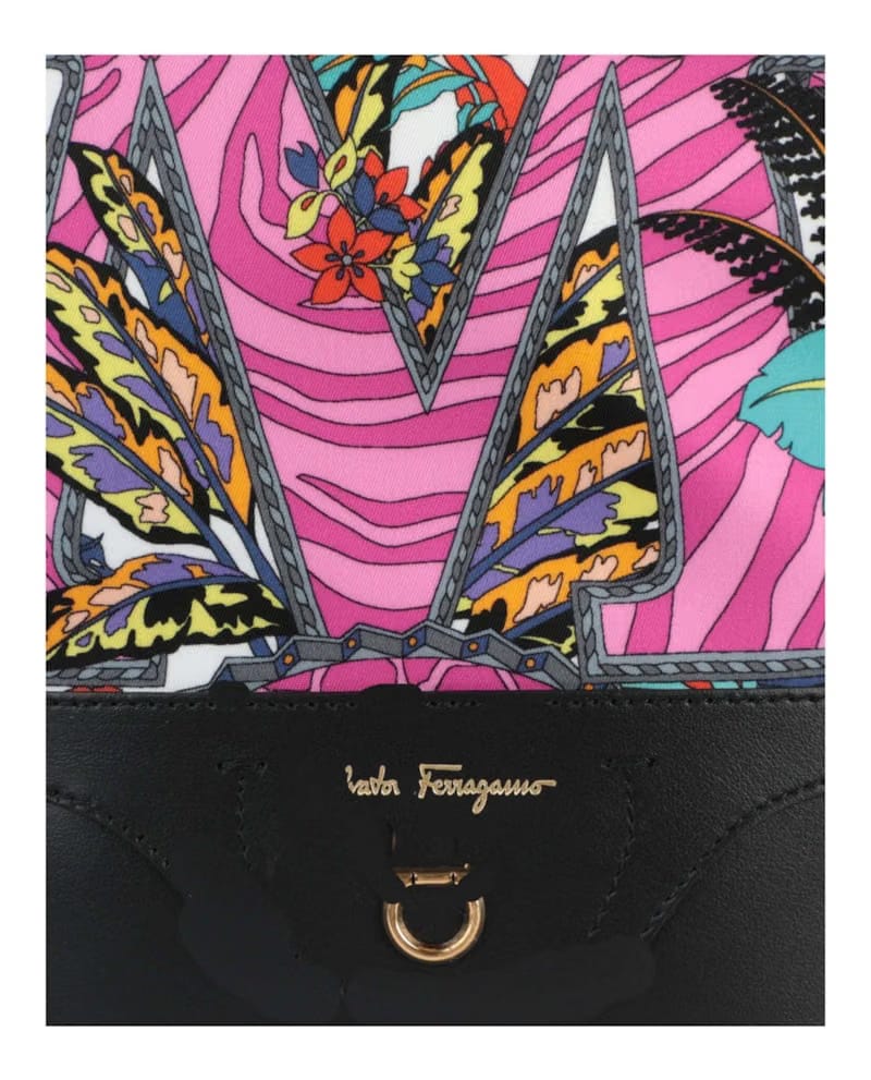 Ferragamo Safari-Print Leather-Trim Backpack Multi