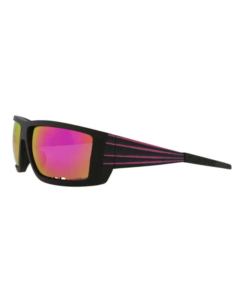 Philipp Plein Square-Frame Injection Sunglasses Black Black Pink (SSP003-64-U28R)