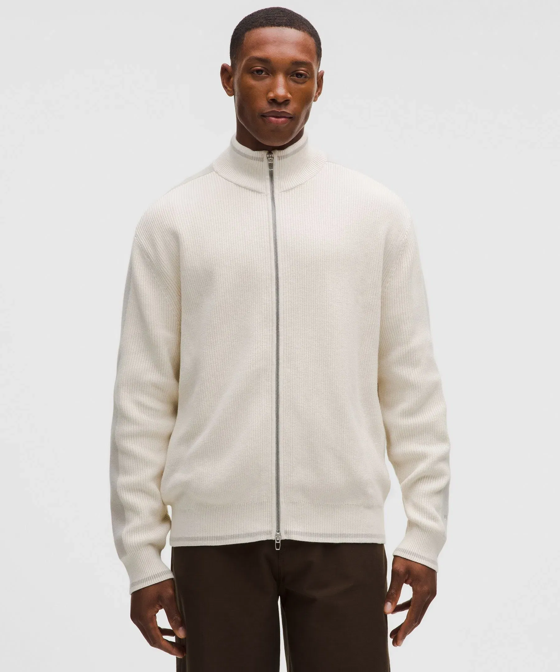 Lululemon Cotton-Blend Knit Full-Zip Sweater