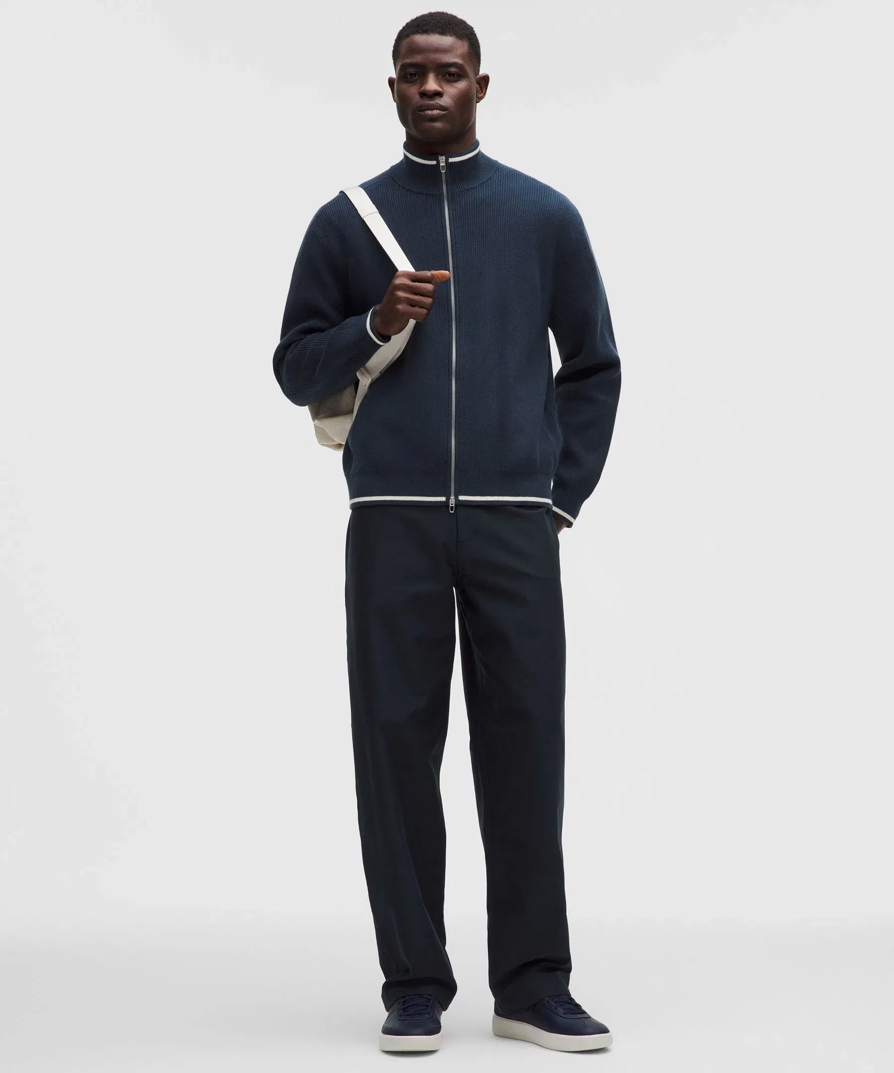 Lululemon Cotton-Blend Knit Full-Zip Sweater