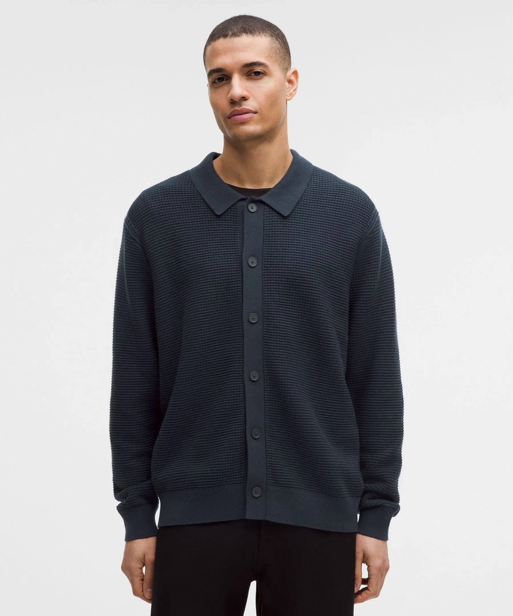 Lululemon Cotton-Blend Knit Collared Cardigan