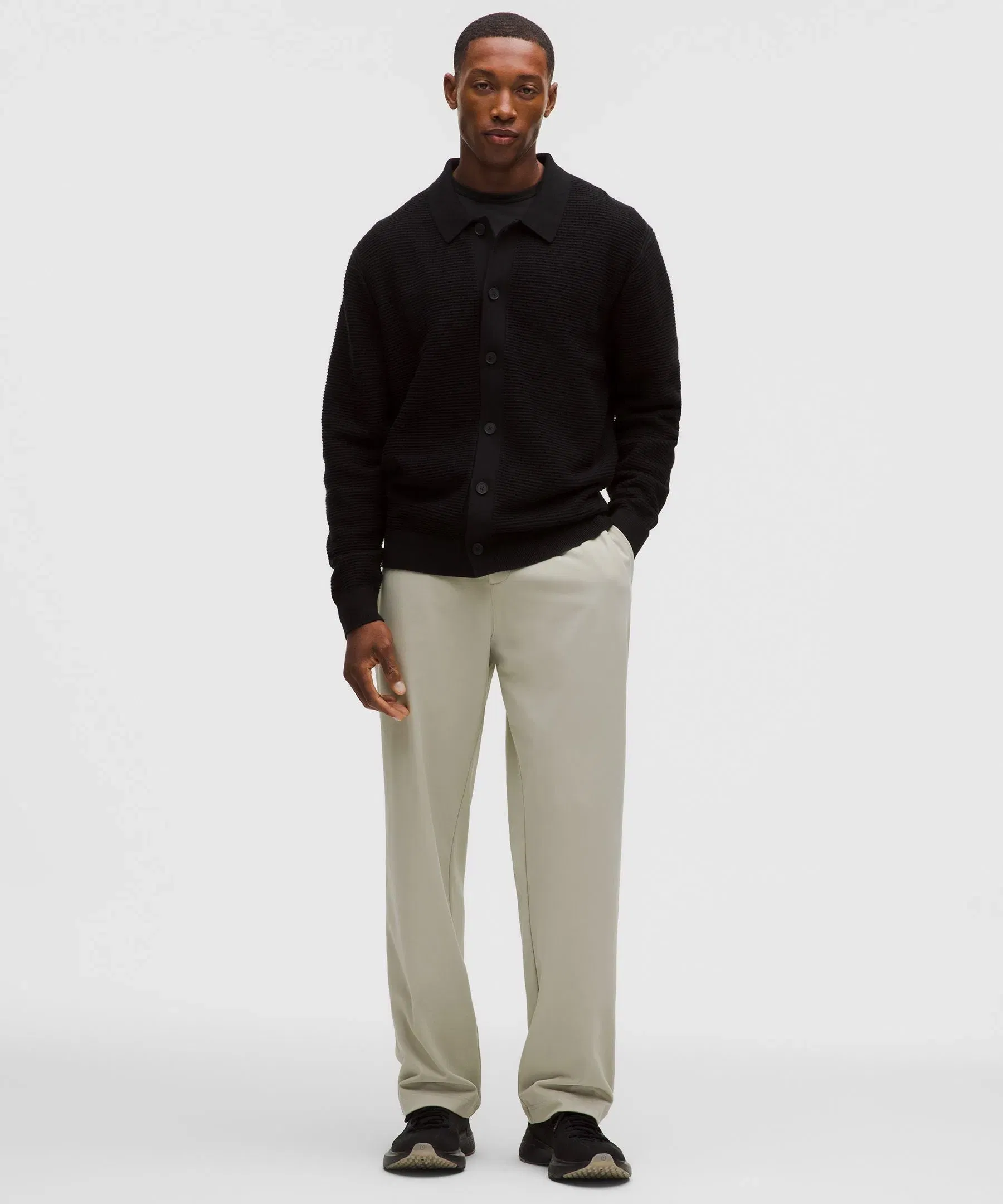 Lululemon Cotton-Blend Knit Collared Cardigan