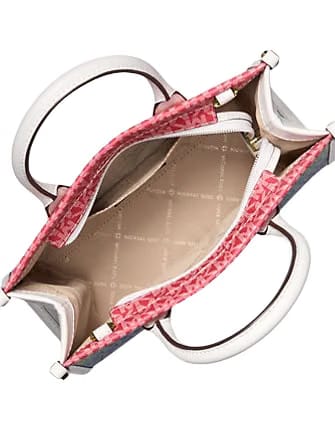 Michael Kors Mirella Small Rainbow Logo Embossed Convertible Crossbody Bag Optic White