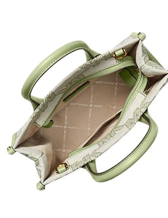 Michael Kors Mirella Small Rainbow Logo Embossed Convertible Crossbody Bag Optic White