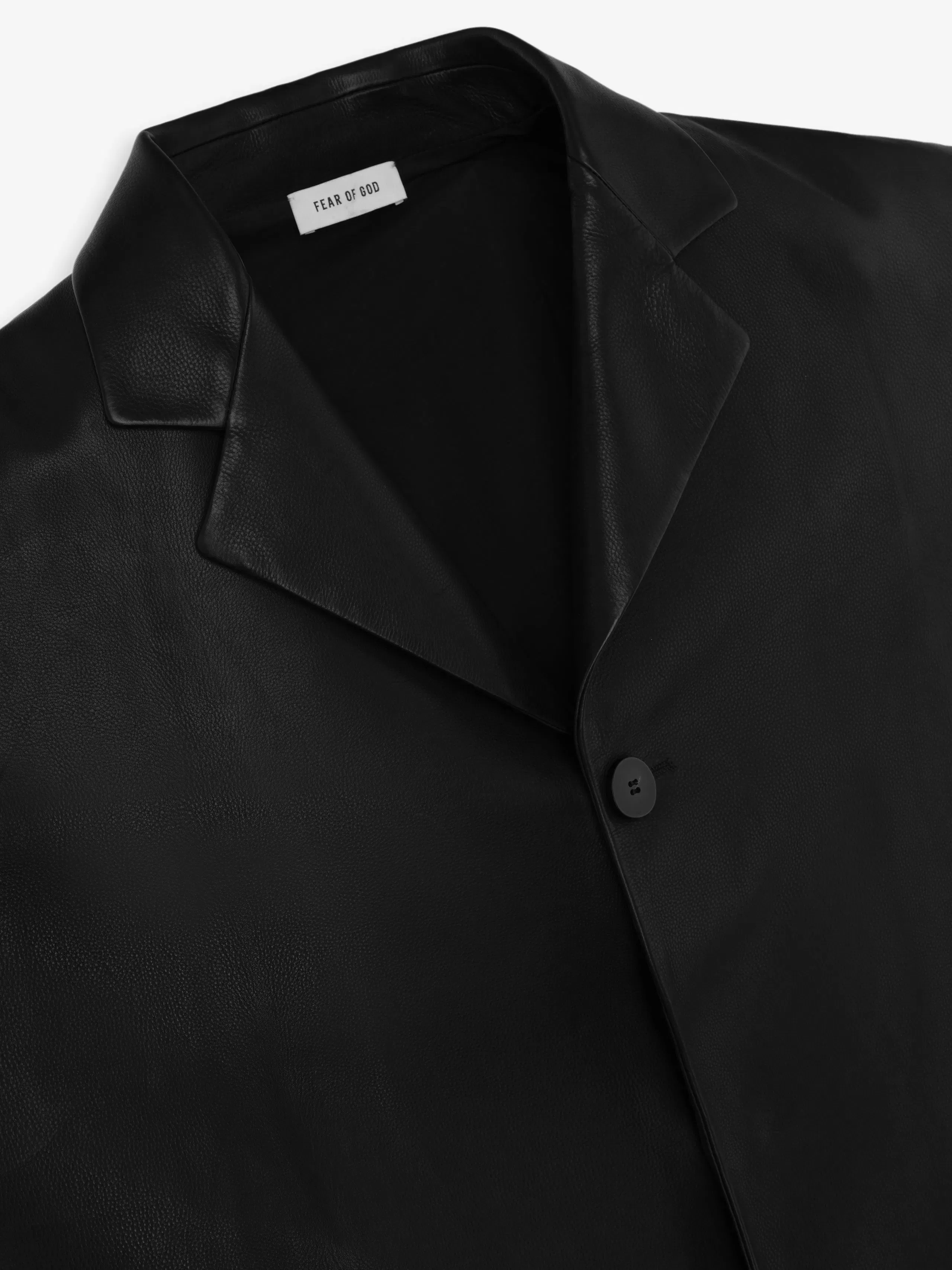 Essentials Leather Relaxed Blazer Black