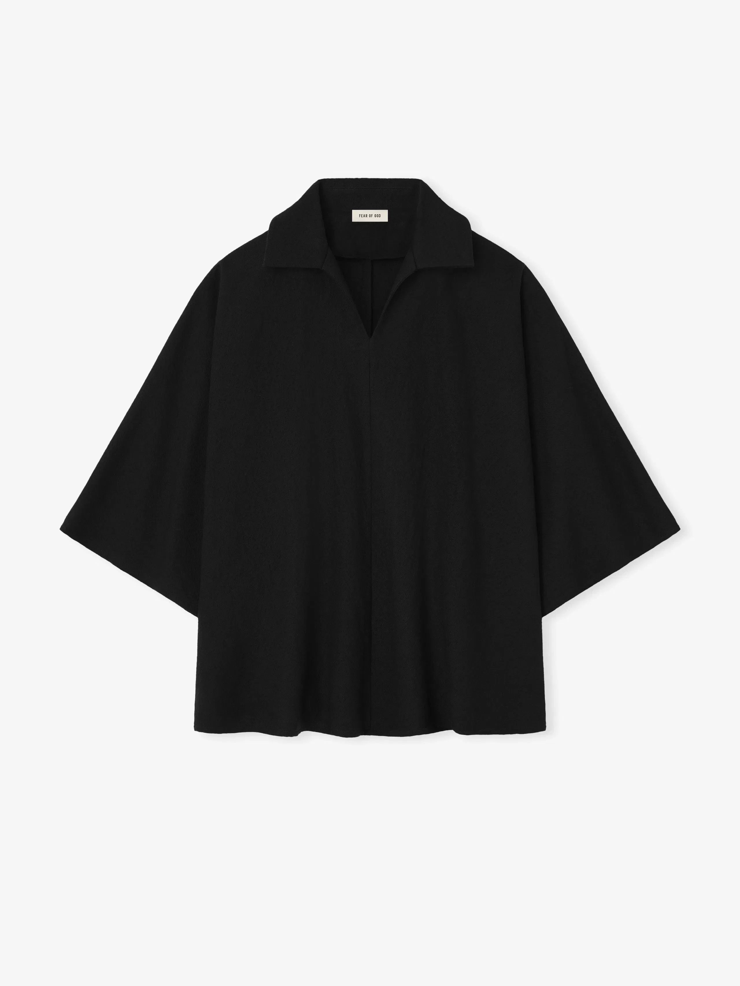 Essentials Virgin Wool Polo Shirt Black