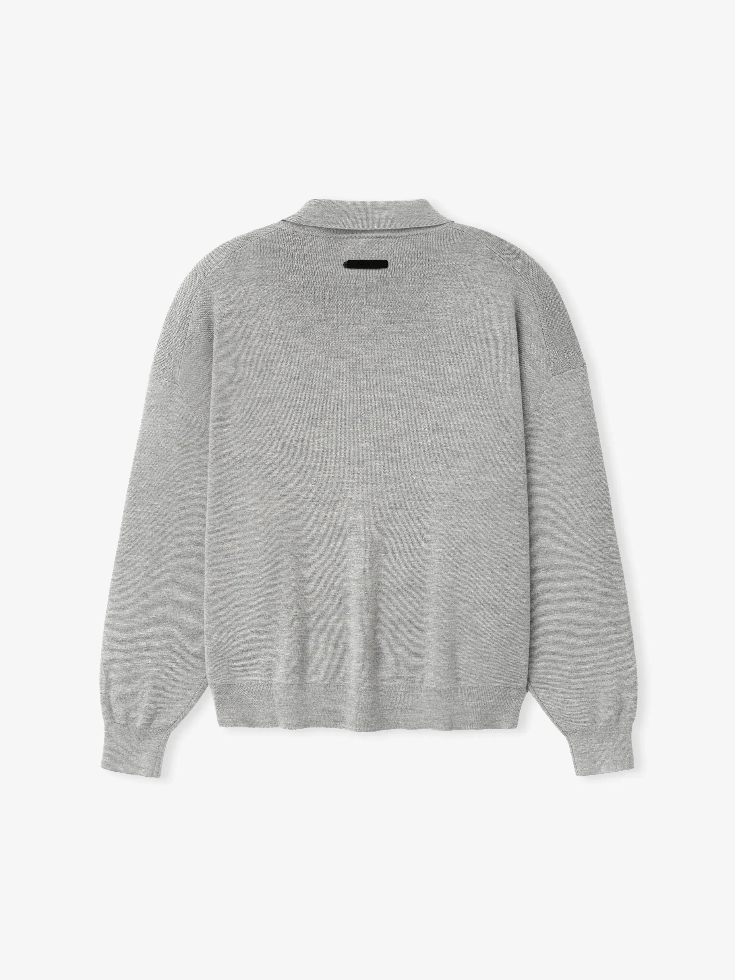 Essentials Signature 90S Knit Polo Concrete Heather