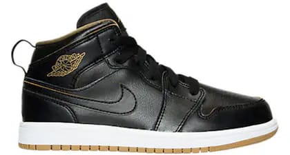 Sky Jordan 1 Mid Black Metallic Gold White Td