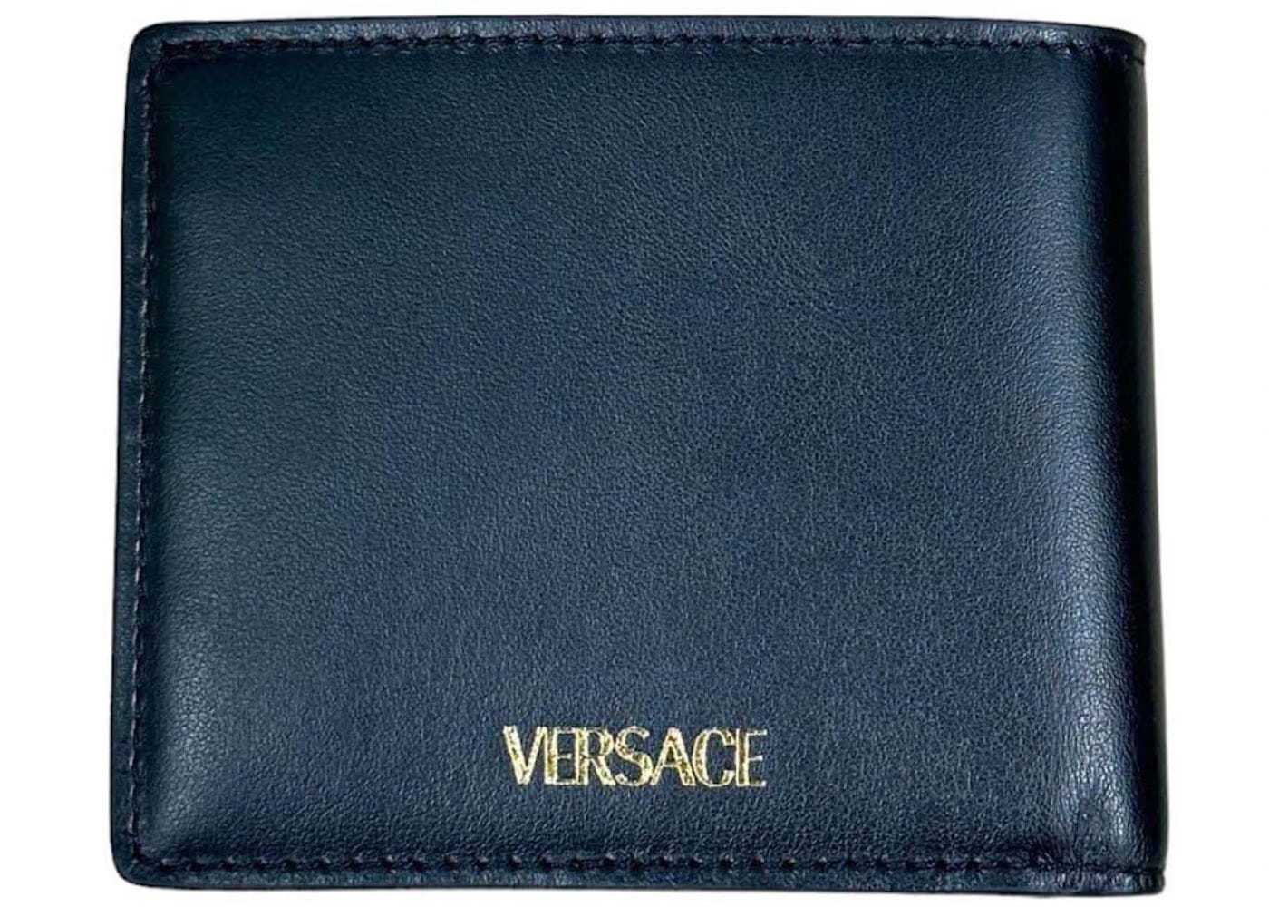 Versace Embedded Medusa Accents Wallet Black