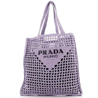 Supreme Raffia Tote Purple
