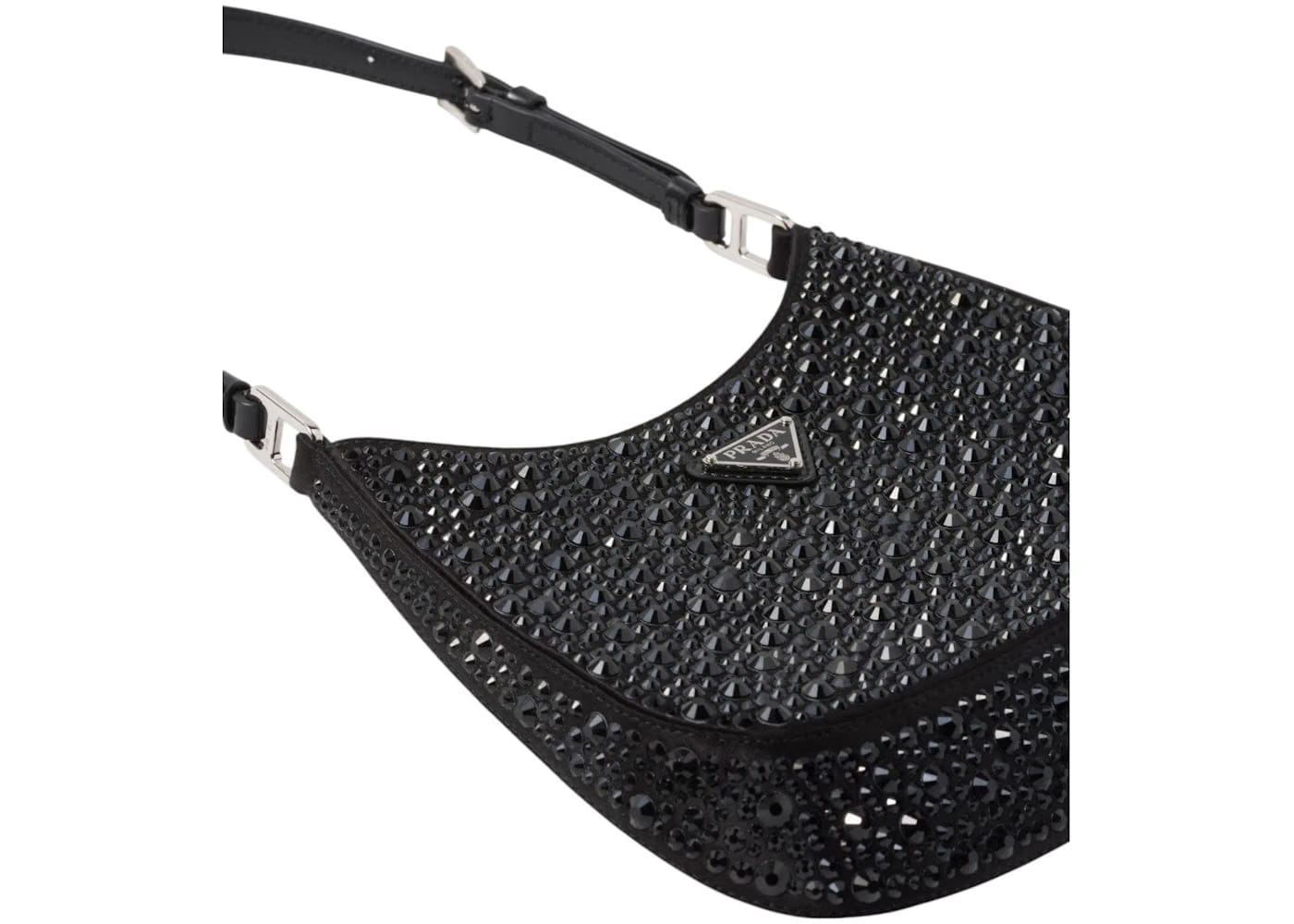 Prada Bag Cleo Satin Crystals Black