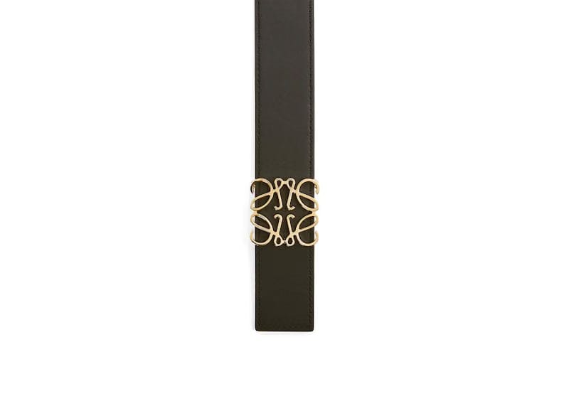 LOEWE Reversible Anagram Belt In Smooth Calfskin Tan/Black/Gold