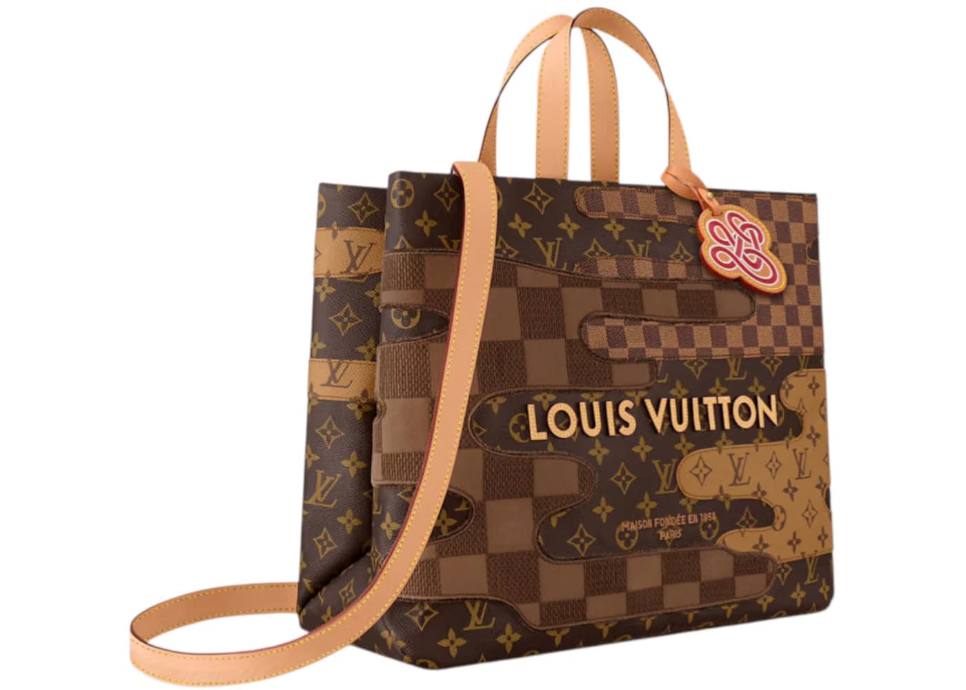 Louis Vuitton x Nigo Shopper Tote Mm Brown