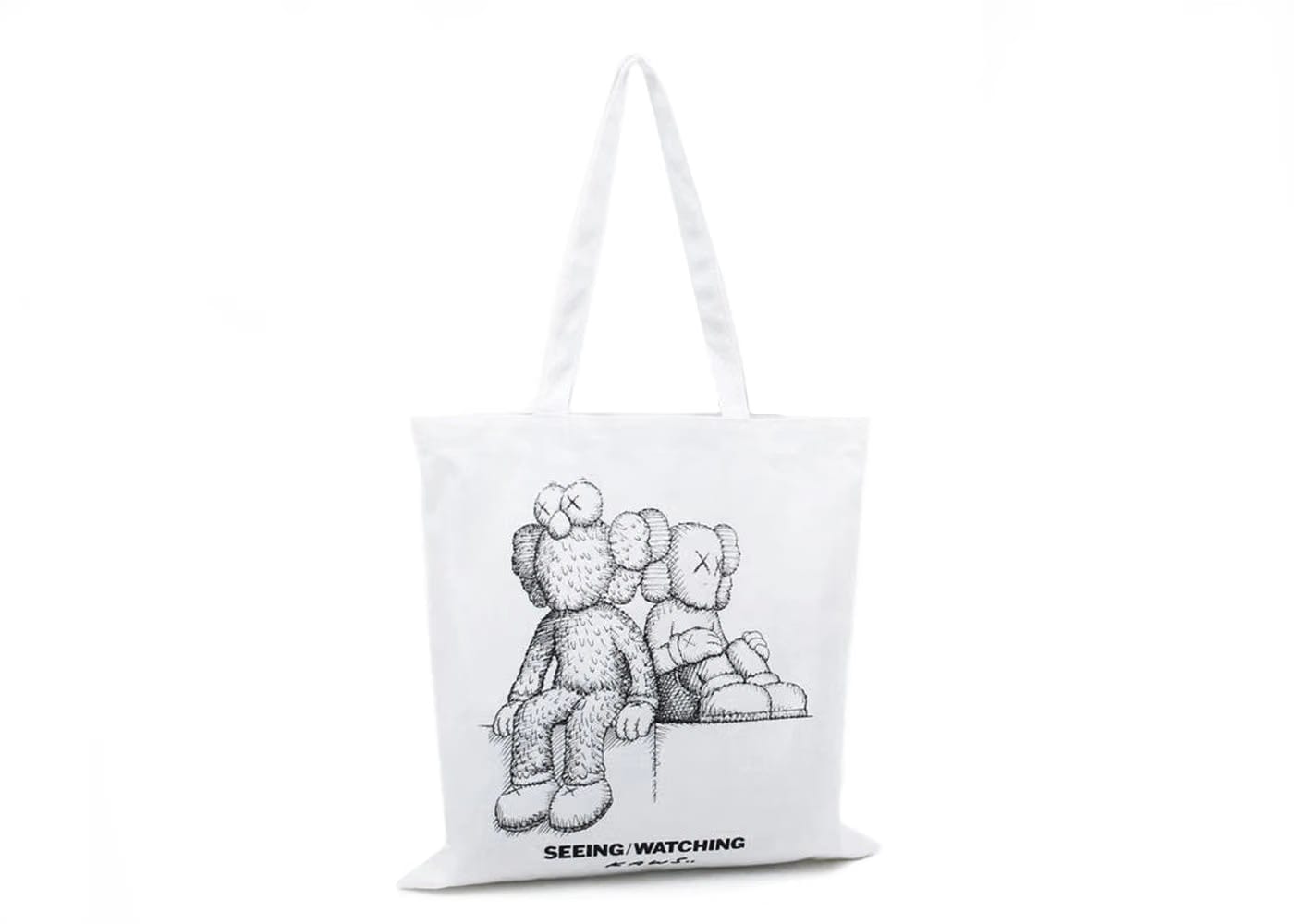 Kaws Seeing/Watching Sketch Tote Bag White