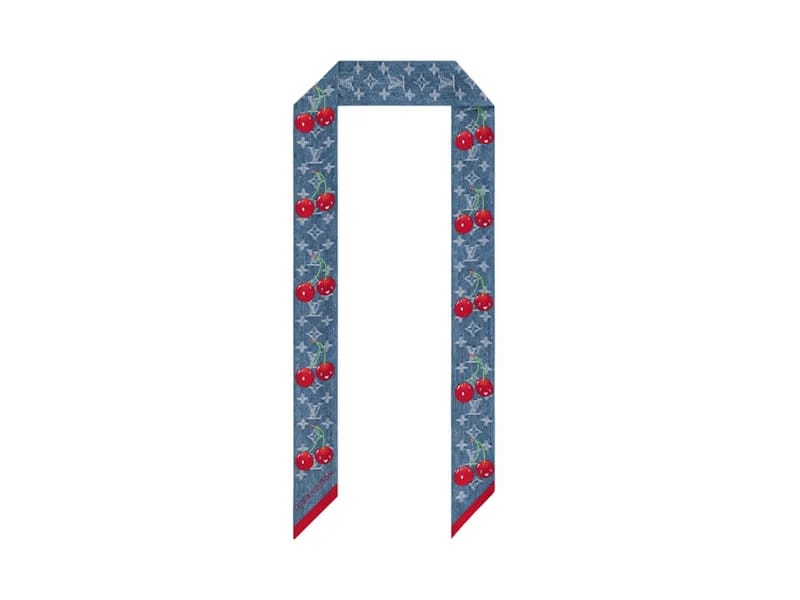 Louis Vuitton x Takashi Murakami Denim Cherry Bandeau Blue Denim