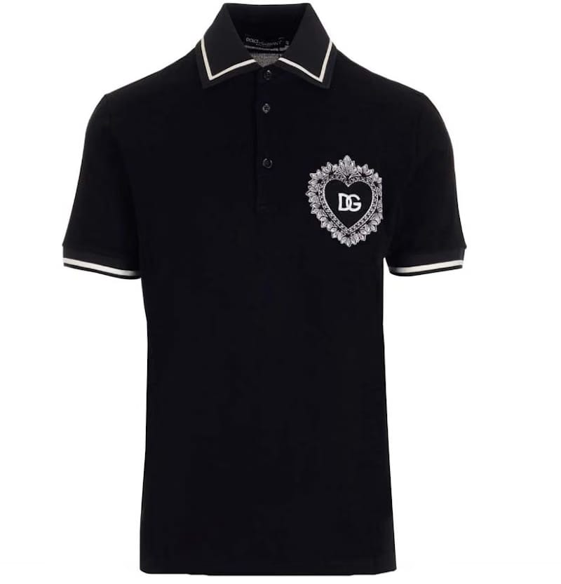 Dolce & Gabbana Logo-Print Polo Black