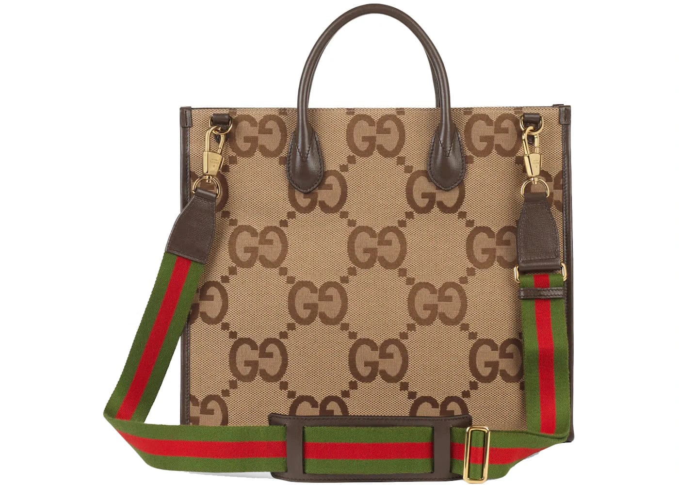Gucci Tote Bag With Jumbo Gg Camel/Ebony