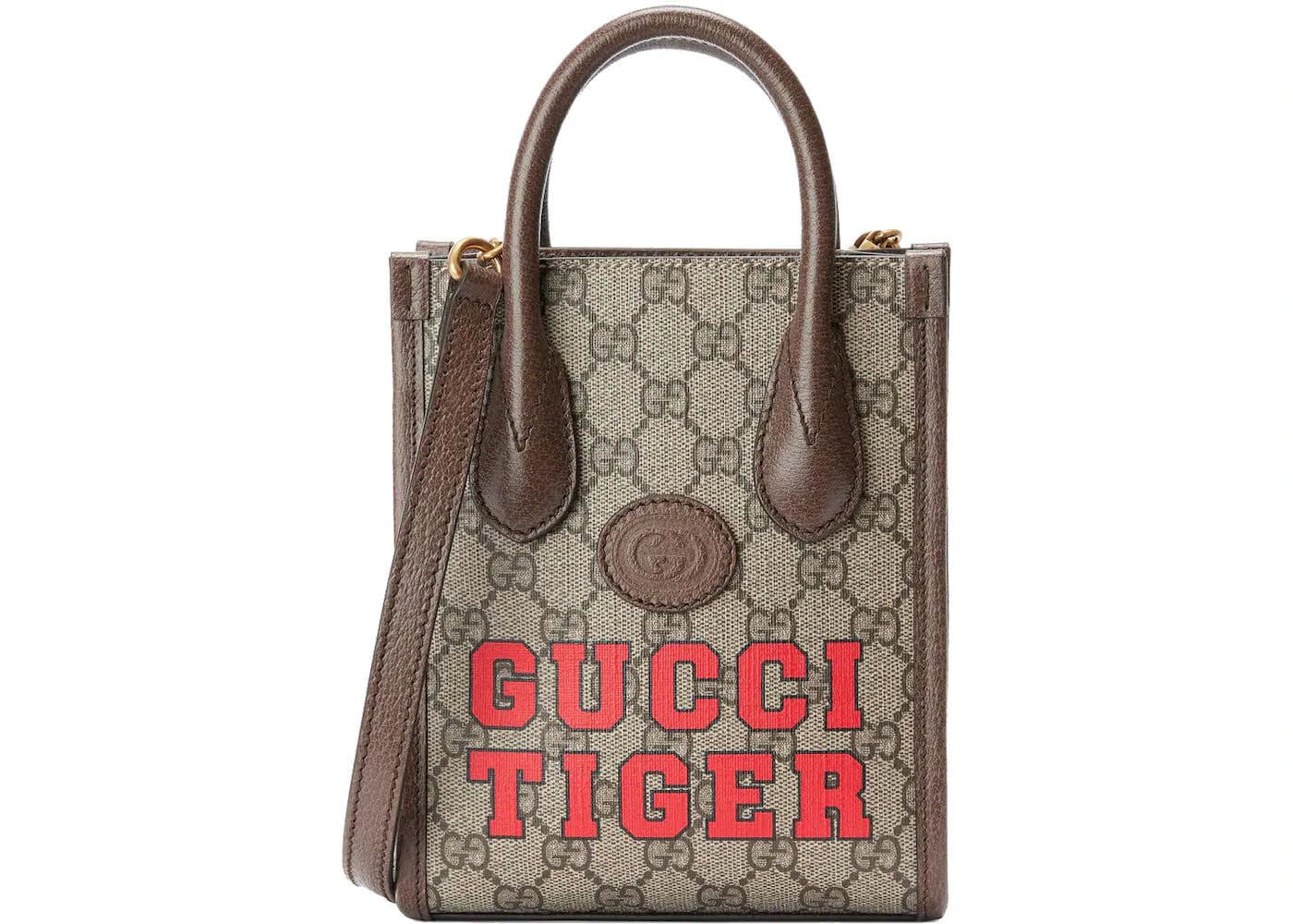 Gucci Tiger Gg Mini Tote Bag Beige/Ebony