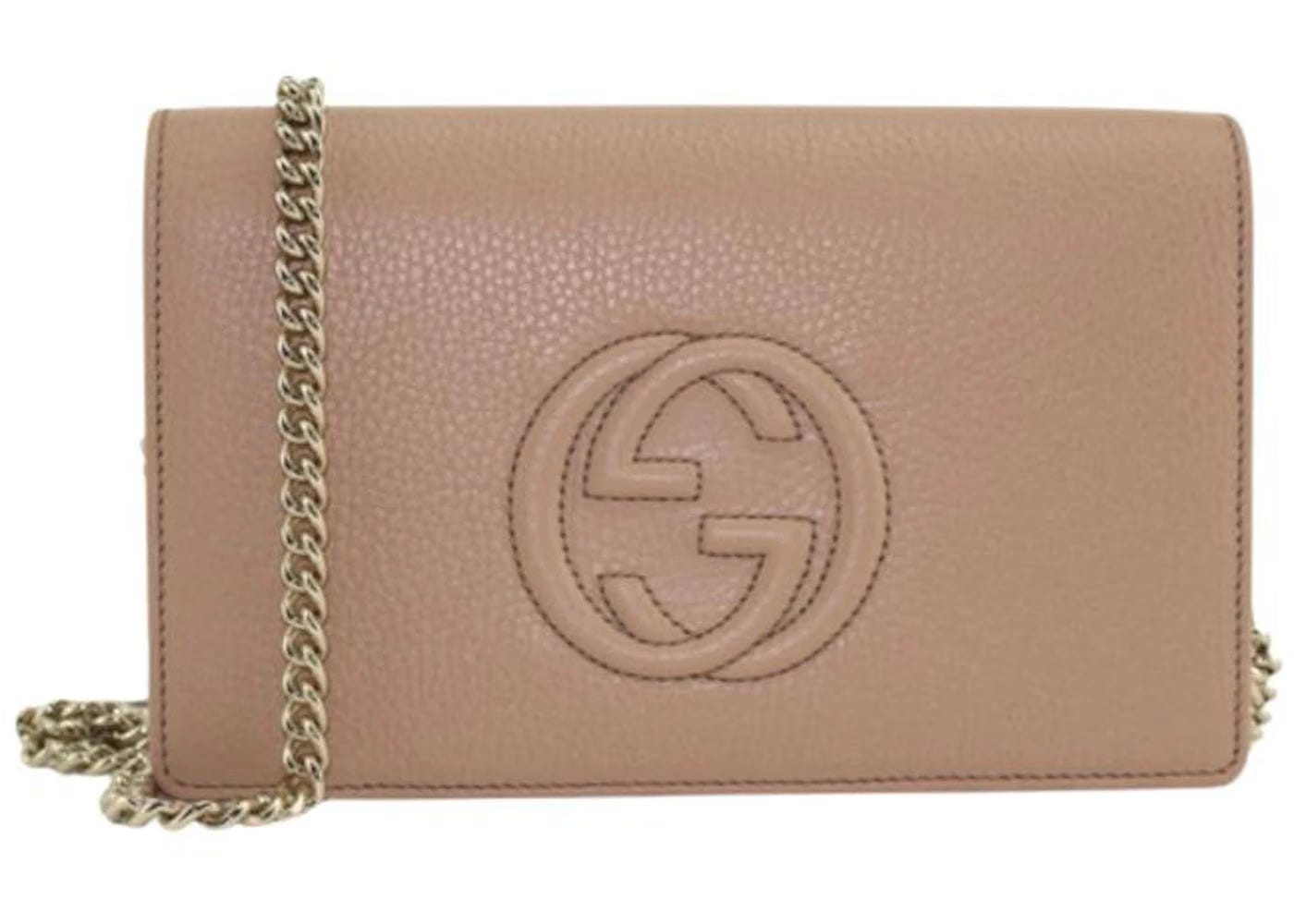 Gucci Soho Disco Wallet On Chain Beige