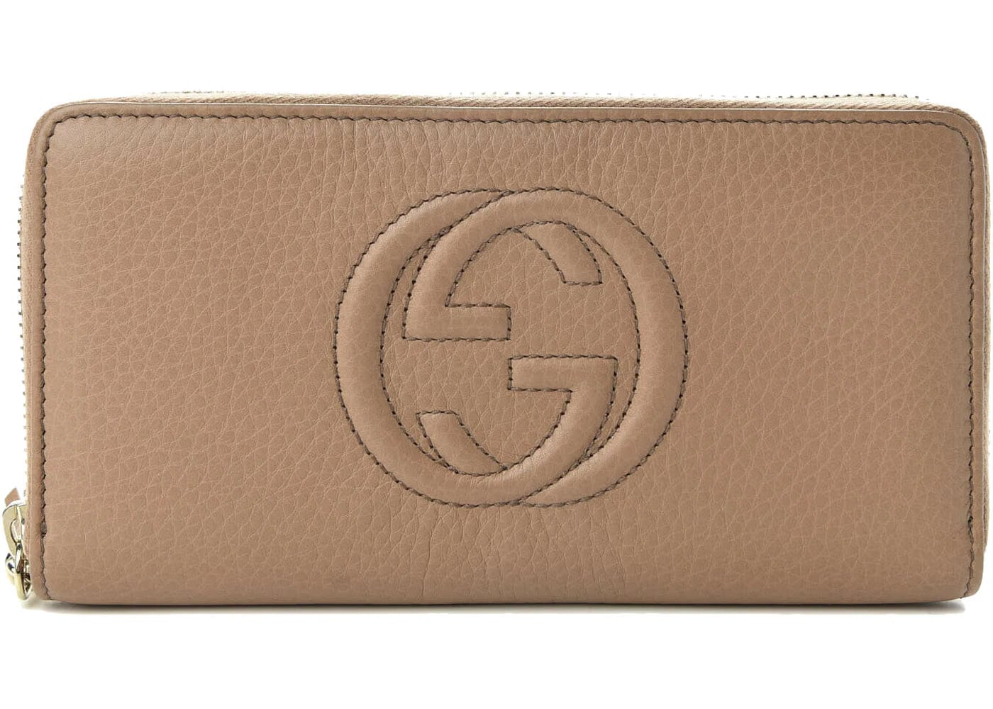 Gucci Soho Long Zip Around Gg Wallet Brown