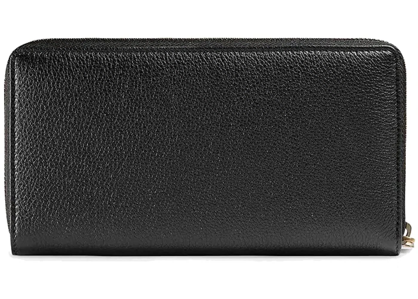 Gucci Print Zip Around Wallet Black
