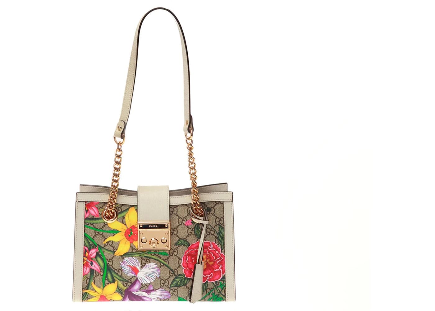 Gucci Padlock Gg Shoulder Bag Flora Ivory