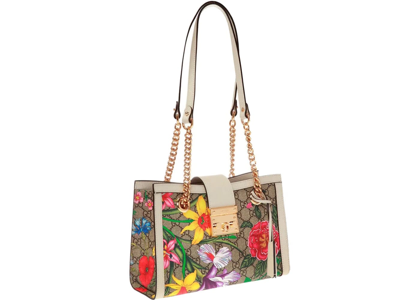 Gucci Padlock Gg Shoulder Bag Flora Ivory