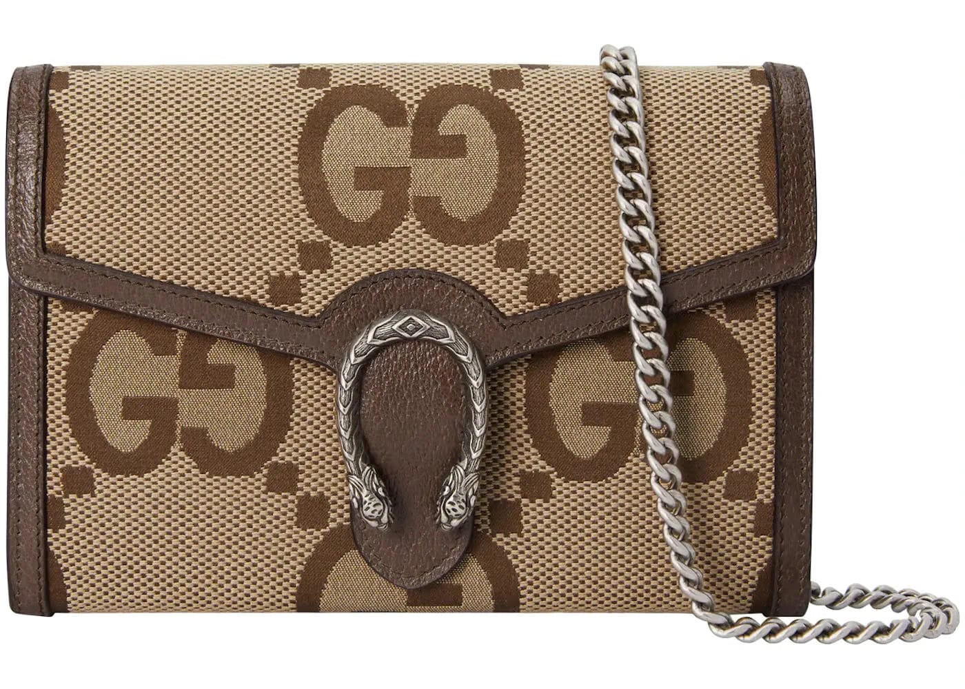 Gucci Dionysus Chain Wallet Jumbo Gg Camel/Ebony