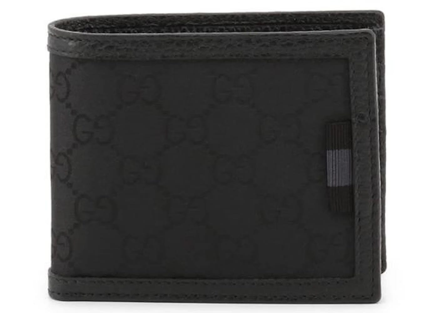 Gucci Bifold Wallet Gg Nylon With Coin Pouch Black