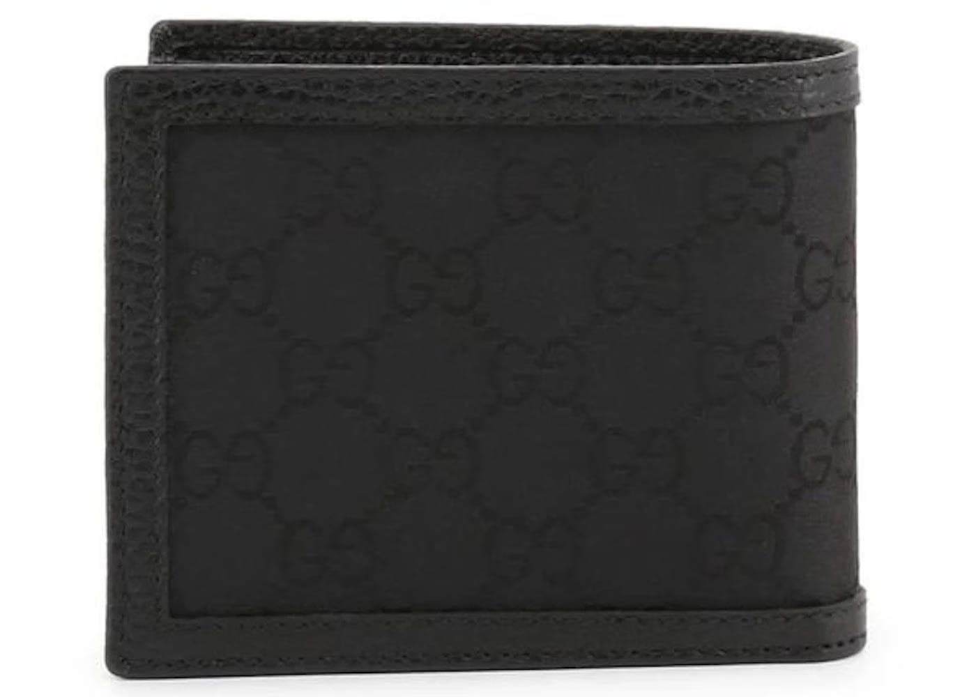 Gucci Bifold Wallet Gg Nylon With Coin Pouch Black