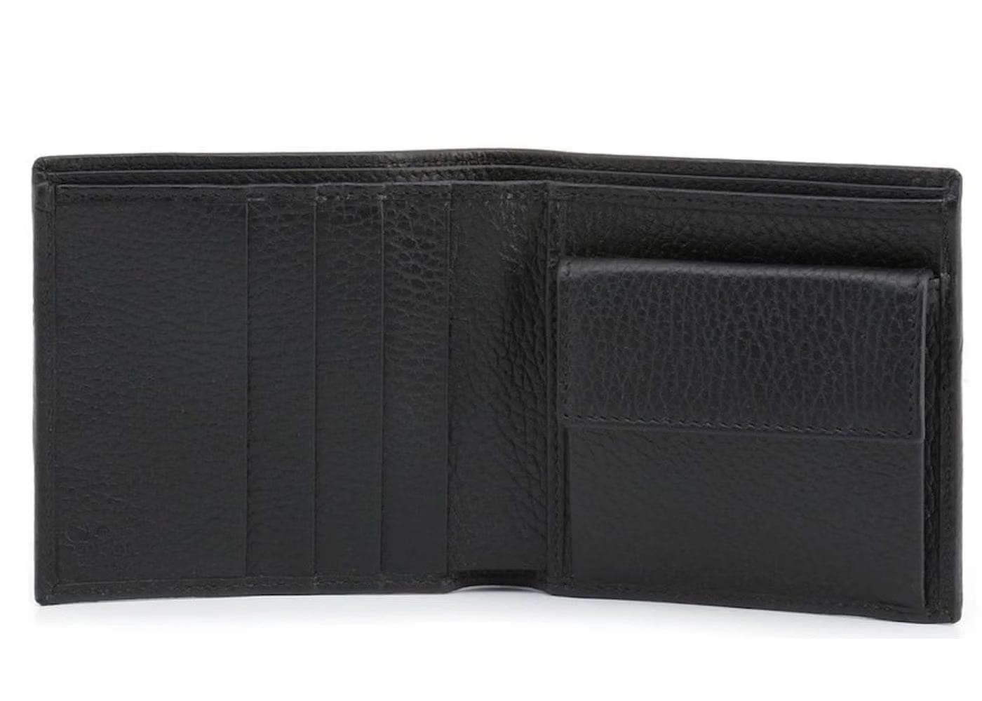Gucci Bifold Wallet Gg Nylon With Coin Pouch Black