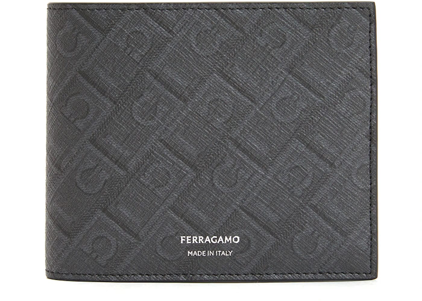 Ferragamo Monogram Short Wallet Charcoal