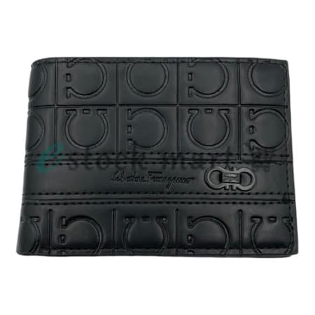Ferragamo Monogram Short Wallet Charcoal