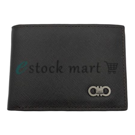 Ferragamo Monogram Short Wallet Charcoal