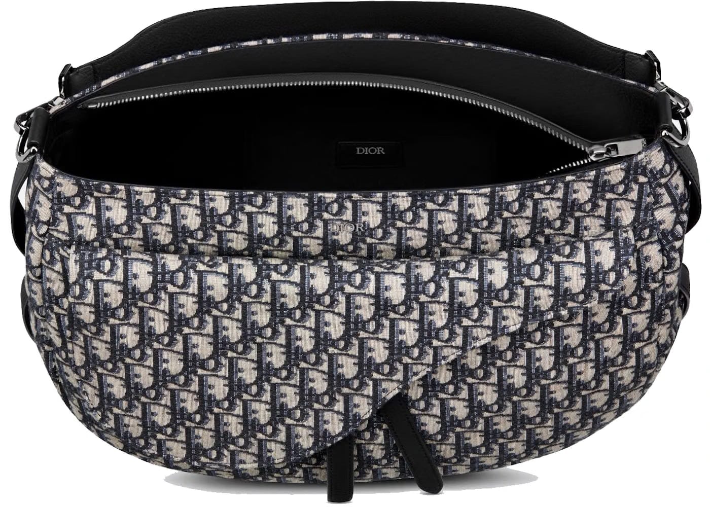 Dior Soft Saddle Bag Oblique Jacquard Beige/Black