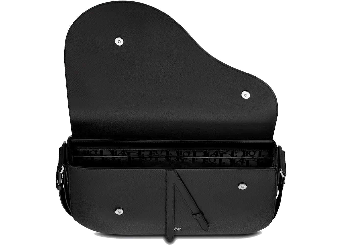 Dior Saddle Messenger Bag Grained Calfskin Black