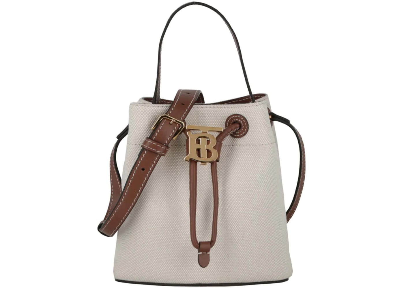 Burberry Tb Cotton Bucket Bag Brown