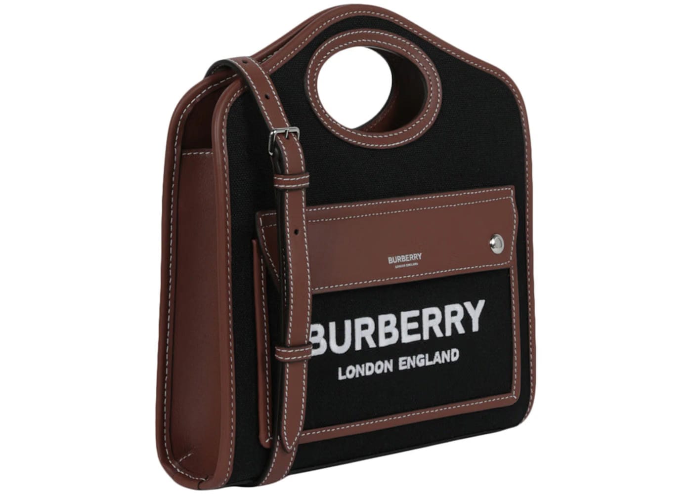 Burberry Pocket Shoulder Bag Black/Tan