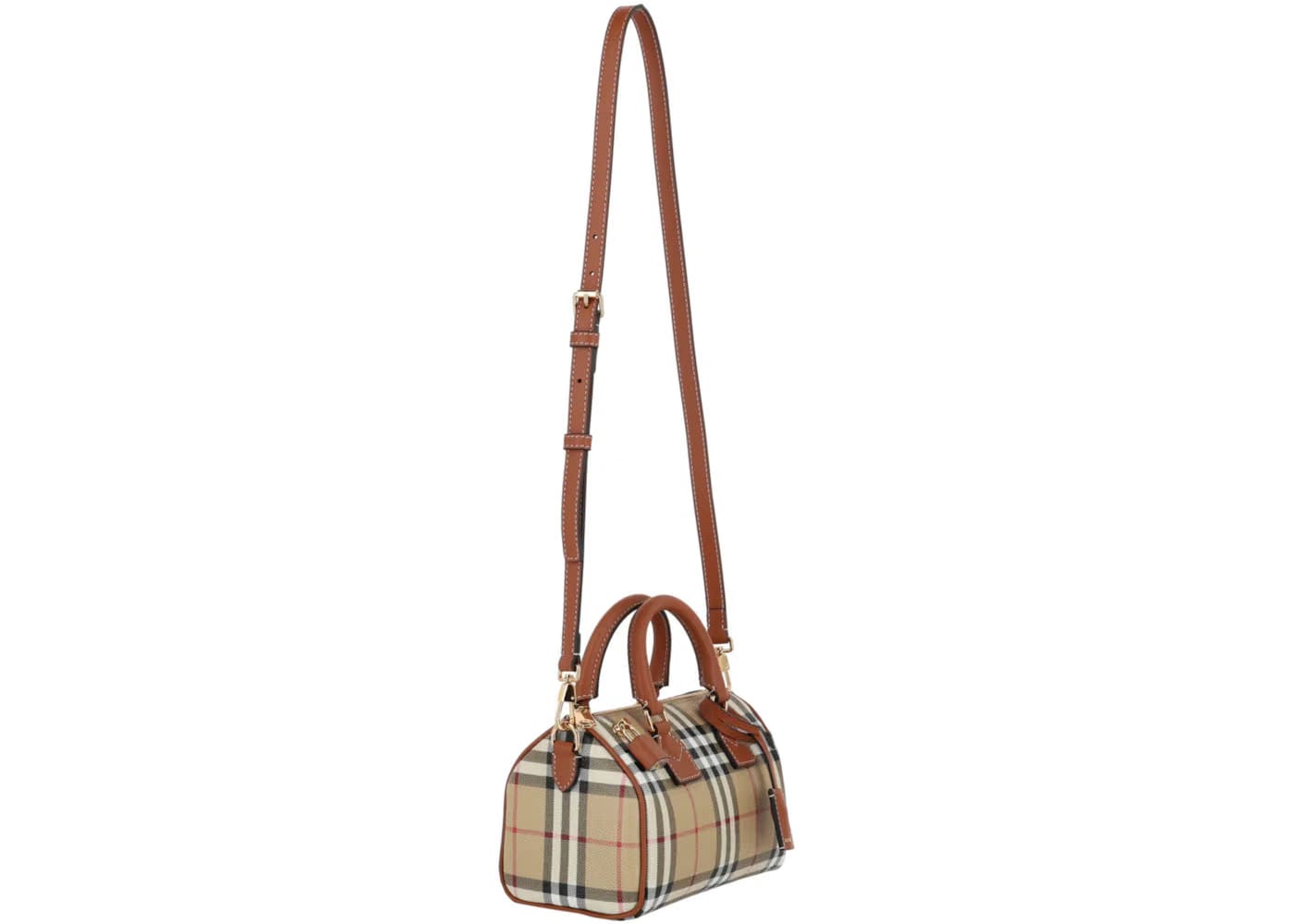 Burberry Mini Check Bowling Bag Brown