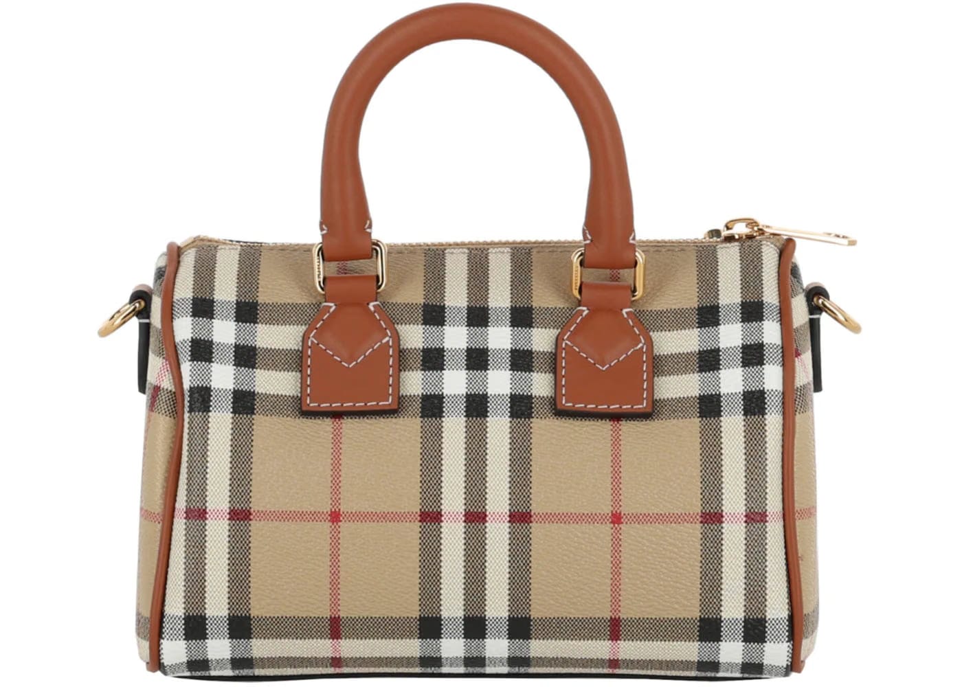 Burberry Mini Check Bowling Bag Brown